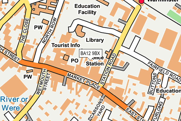 BA12 9BX map - OS OpenMap – Local (Ordnance Survey)