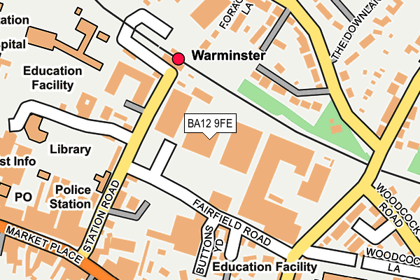 BA12 9FE map - OS OpenMap – Local (Ordnance Survey) BA12 9FE map - OS OpenMap – Local (Ordnance Survey)