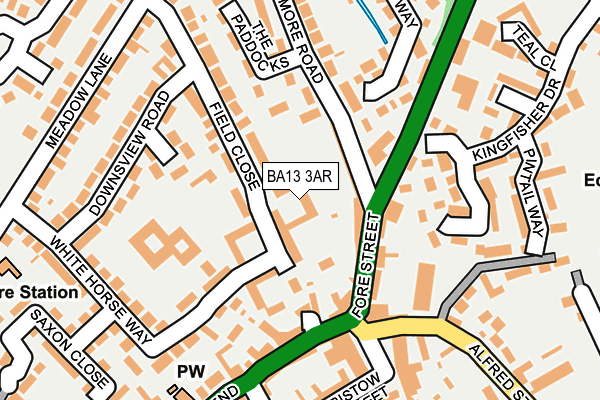 BA13 3AR map - OS OpenMap – Local (Ordnance Survey) BA13 3AR map - OS OpenMap – Local (Ordnance Survey)