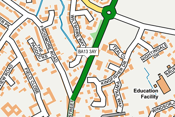 BA13 3AY map - OS OpenMap – Local (Ordnance Survey) BA13 3AY map - OS OpenMap – Local (Ordnance Survey)