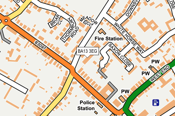 BA13 3EG map - OS OpenMap – Local (Ordnance Survey) BA13 3EG map - OS OpenMap – Local (Ordnance Survey)