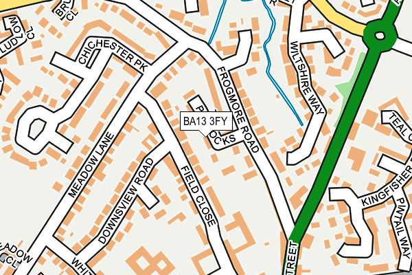 BA13 3FY map - OS OpenMap – Local (Ordnance Survey) BA13 3FY map - OS OpenMap – Local (Ordnance Survey)