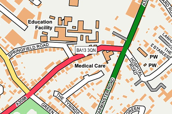 BA13 3QN map - OS OpenMap – Local (Ordnance Survey) BA13 3QN map - OS OpenMap – Local (Ordnance Survey)