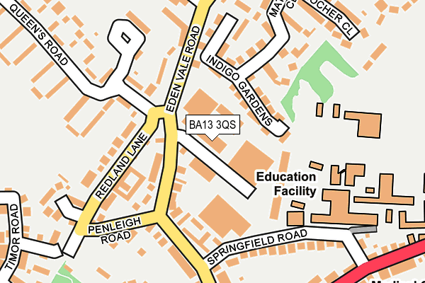 BA13 3QS map - OS OpenMap – Local (Ordnance Survey) BA13 3QS map - OS OpenMap – Local (Ordnance Survey)