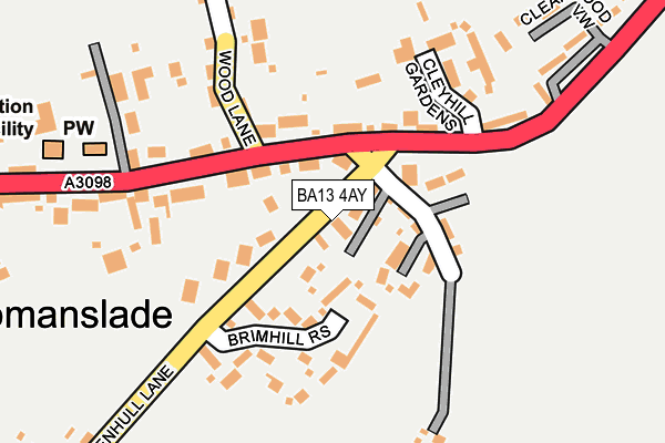 BA13 4AY map - OS OpenMap – Local (Ordnance Survey) BA13 4AY map - OS OpenMap – Local (Ordnance Survey)