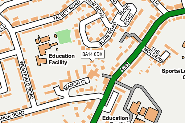 BA14 0DX map - OS OpenMap – Local (Ordnance Survey) BA14 0DX map - OS OpenMap – Local (Ordnance Survey)