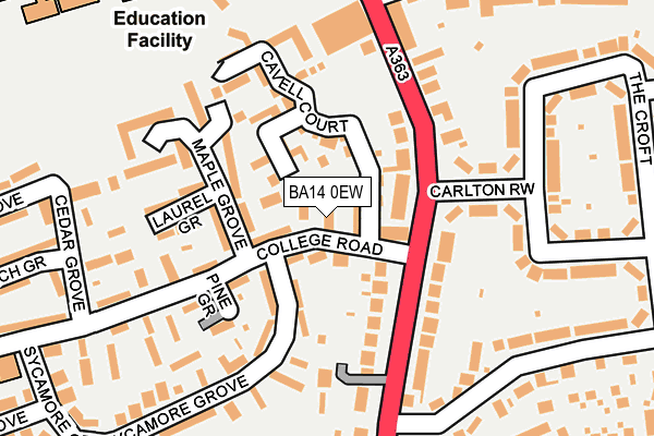 BA14 0EW map - OS OpenMap – Local (Ordnance Survey) BA14 0EW map - OS OpenMap – Local (Ordnance Survey)