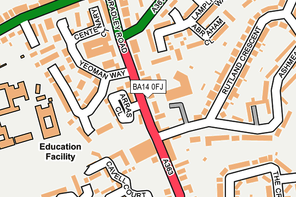 BA14 0FJ map - OS OpenMap – Local (Ordnance Survey) BA14 0FJ map - OS OpenMap – Local (Ordnance Survey)