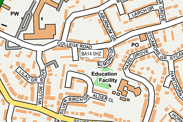 BA14 0HZ map - OS OpenMap – Local (Ordnance Survey) BA14 0HZ map - OS OpenMap – Local (Ordnance Survey)