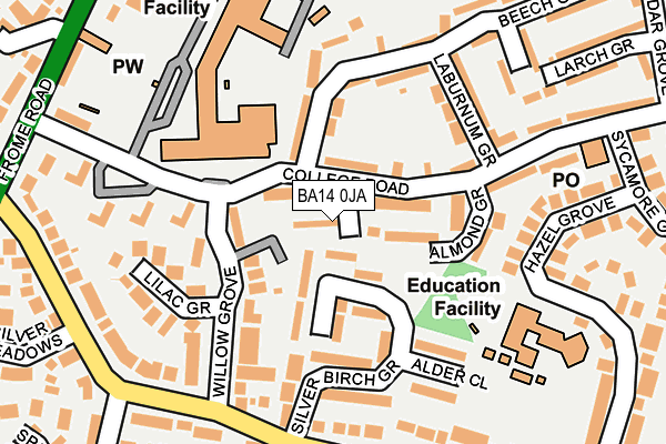 BA14 0JA map - OS OpenMap – Local (Ordnance Survey) BA14 0JA map - OS OpenMap – Local (Ordnance Survey)