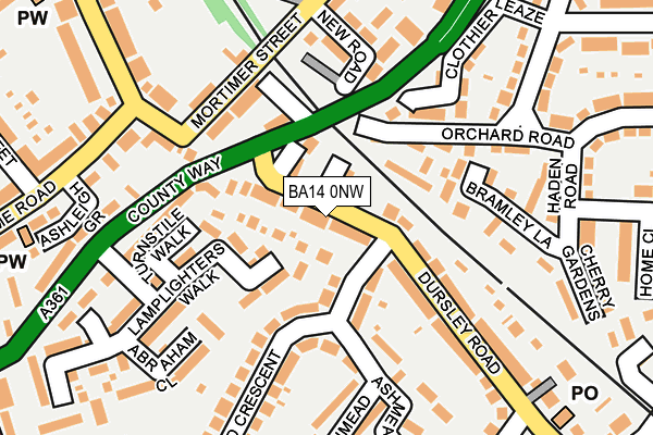 BA14 0NW map - OS OpenMap – Local (Ordnance Survey) BA14 0NW map - OS OpenMap – Local (Ordnance Survey)