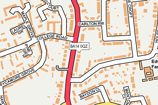 BA14 0QZ map - OS OpenMap – Local (Ordnance Survey) BA14 0QZ map - OS OpenMap – Local (Ordnance Survey)