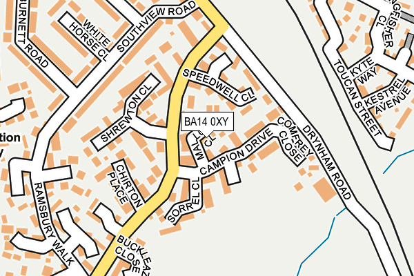 BA14 0XY map - OS OpenMap – Local (Ordnance Survey) BA14 0XY map - OS OpenMap – Local (Ordnance Survey)