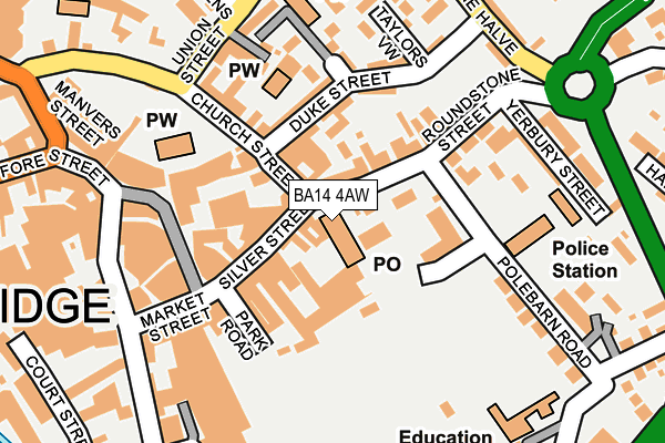 BA14 4AW map - OS OpenMap – Local (Ordnance Survey) BA14 4AW map - OS OpenMap – Local (Ordnance Survey)