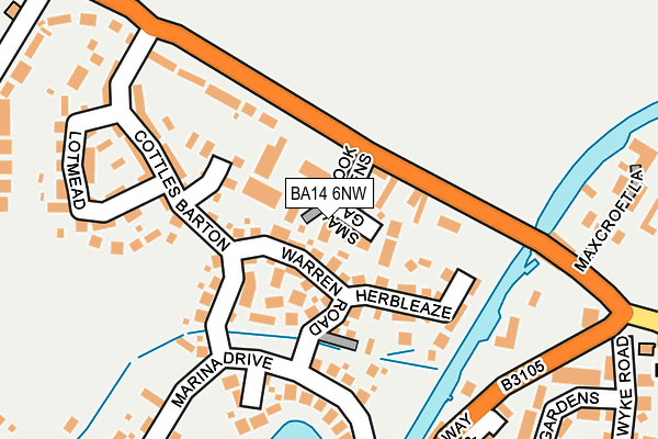 BA14 6NW map - OS OpenMap – Local (Ordnance Survey) BA14 6NW map - OS OpenMap – Local (Ordnance Survey)