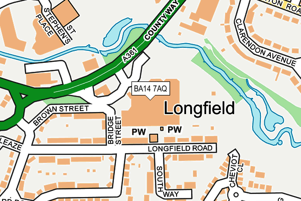 BA14 7AQ map - OS OpenMap – Local (Ordnance Survey) BA14 7AQ map - OS OpenMap – Local (Ordnance Survey)