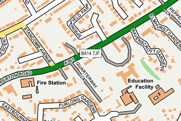 BA14 7JF map - OS OpenMap – Local (Ordnance Survey) BA14 7JF map - OS OpenMap – Local (Ordnance Survey)