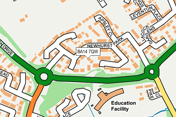 BA14 7QW map - OS OpenMap – Local (Ordnance Survey) BA14 7QW map - OS OpenMap – Local (Ordnance Survey)