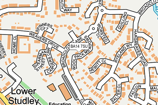 BA14 7SU map - OS OpenMap – Local (Ordnance Survey) BA14 7SU map - OS OpenMap – Local (Ordnance Survey)