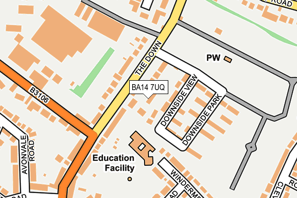 BA14 7UQ map - OS OpenMap – Local (Ordnance Survey) BA14 7UQ map - OS OpenMap – Local (Ordnance Survey)