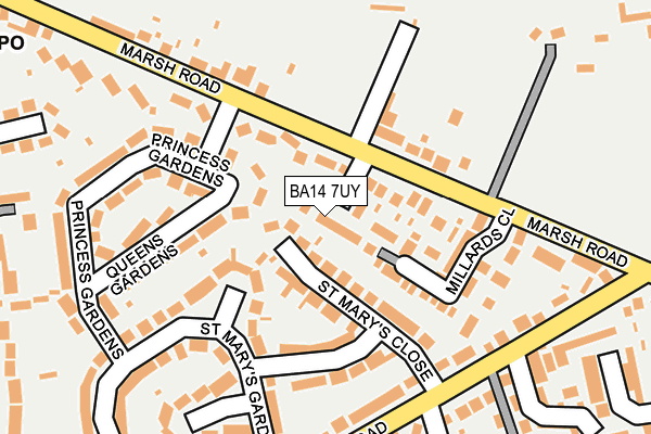 BA14 7UY map - OS OpenMap – Local (Ordnance Survey) BA14 7UY map - OS OpenMap – Local (Ordnance Survey)