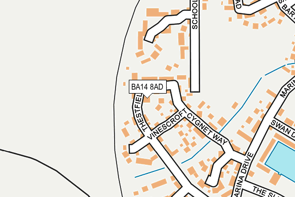 BA14 8AD map - OS OpenMap – Local (Ordnance Survey) BA14 8AD map - OS OpenMap – Local (Ordnance Survey)