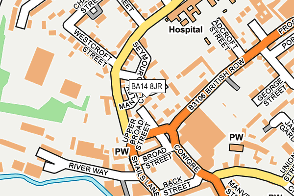 BA14 8JR map - OS OpenMap – Local (Ordnance Survey) BA14 8JR map - OS OpenMap – Local (Ordnance Survey)