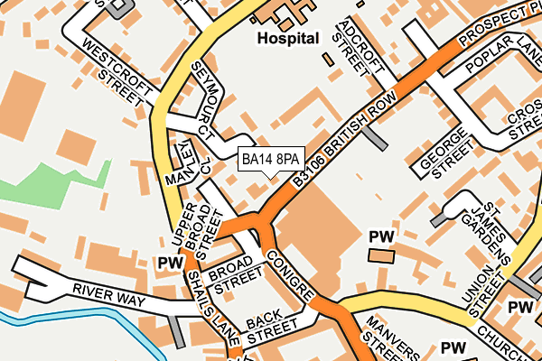BA14 8PA map - OS OpenMap – Local (Ordnance Survey) BA14 8PA map - OS OpenMap – Local (Ordnance Survey)