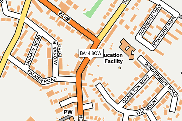 BA14 8QW map - OS OpenMap – Local (Ordnance Survey) BA14 8QW map - OS OpenMap – Local (Ordnance Survey)