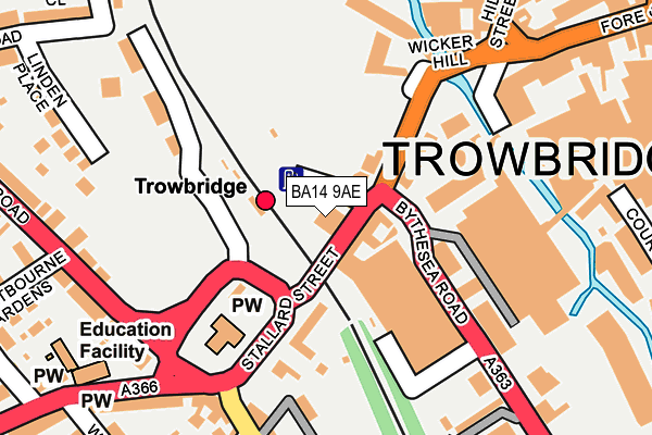BA14 9AE map - OS OpenMap – Local (Ordnance Survey) BA14 9AE map - OS OpenMap – Local (Ordnance Survey)