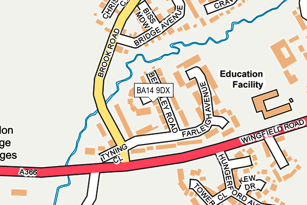 BA14 9DX map - OS OpenMap – Local (Ordnance Survey) BA14 9DX map - OS OpenMap – Local (Ordnance Survey)