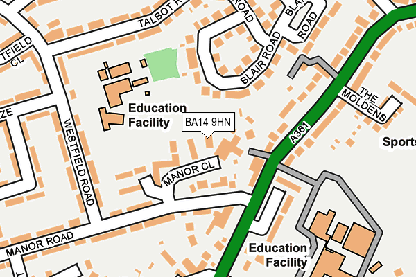 BA14 9HN map - OS OpenMap – Local (Ordnance Survey) BA14 9HN map - OS OpenMap – Local (Ordnance Survey)