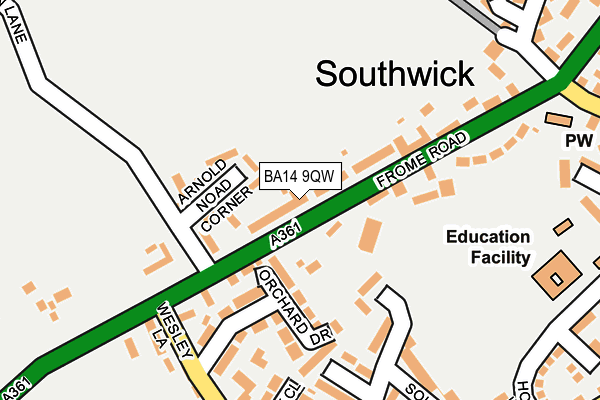 BA14 9QW map - OS OpenMap – Local (Ordnance Survey) BA14 9QW map - OS OpenMap – Local (Ordnance Survey)