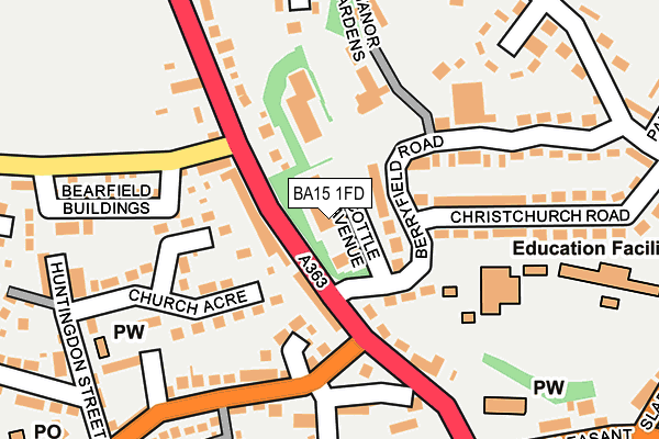 BA15 1FD map - OS OpenMap – Local (Ordnance Survey) BA15 1FD map - OS OpenMap – Local (Ordnance Survey)