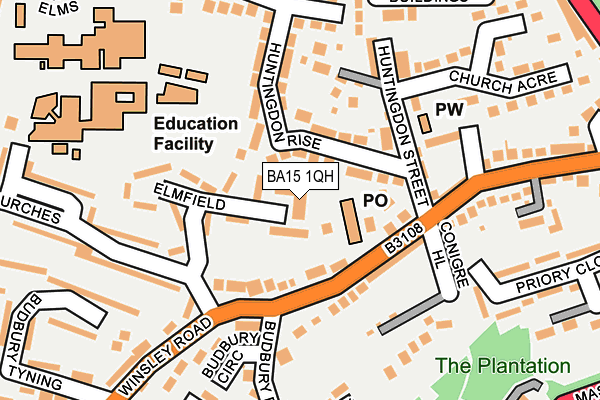 BA15 1QH map - OS OpenMap – Local (Ordnance Survey) BA15 1QH map - OS OpenMap – Local (Ordnance Survey)