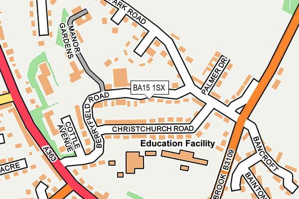 BA15 1SX map - OS OpenMap – Local (Ordnance Survey) BA15 1SX map - OS OpenMap – Local (Ordnance Survey)