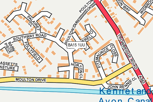 BA15 1UU map - OS OpenMap – Local (Ordnance Survey) BA15 1UU map - OS OpenMap – Local (Ordnance Survey)
