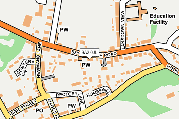 BA2 0JL map - OS OpenMap – Local (Ordnance Survey) BA2 0JL map - OS OpenMap – Local (Ordnance Survey)