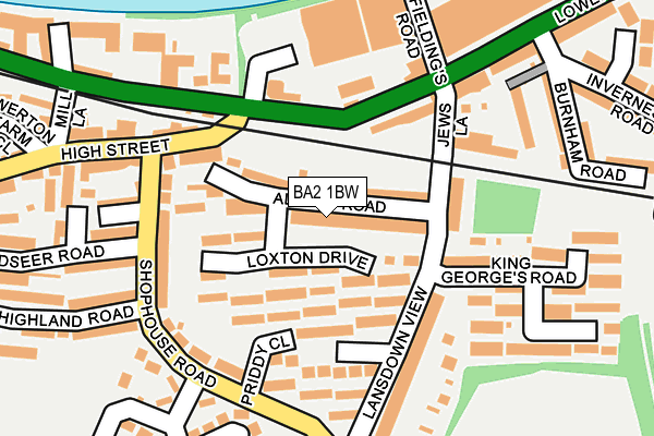 BA2 1BW map - OS OpenMap – Local (Ordnance Survey) BA2 1BW map - OS OpenMap – Local (Ordnance Survey)