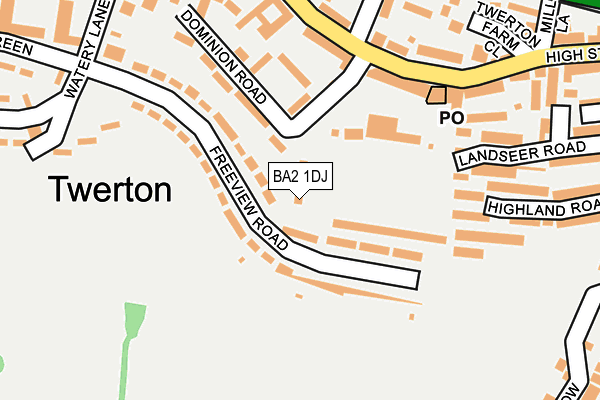 BA2 1DJ map - OS OpenMap – Local (Ordnance Survey) BA2 1DJ map - OS OpenMap – Local (Ordnance Survey)