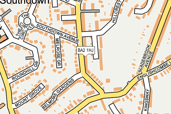 BA2 1HJ map - OS OpenMap – Local (Ordnance Survey) BA2 1HJ map - OS OpenMap – Local (Ordnance Survey)