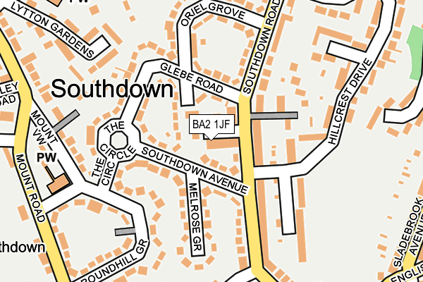 BA2 1JF map - OS OpenMap – Local (Ordnance Survey) BA2 1JF map - OS OpenMap – Local (Ordnance Survey)