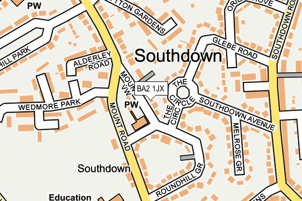 BA2 1JX map - OS OpenMap – Local (Ordnance Survey) BA2 1JX map - OS OpenMap – Local (Ordnance Survey)