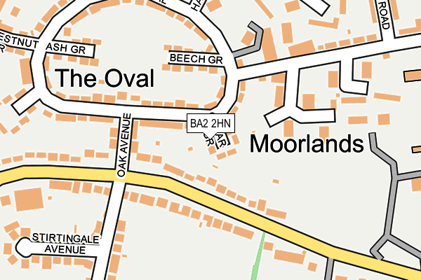 BA2 2HN map - OS OpenMap – Local (Ordnance Survey) BA2 2HN map - OS OpenMap – Local (Ordnance Survey)