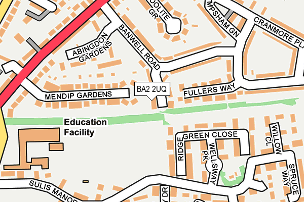 BA2 2UQ map - OS OpenMap – Local (Ordnance Survey) BA2 2UQ map - OS OpenMap – Local (Ordnance Survey)