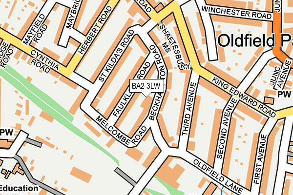 BA2 3LW map - OS OpenMap – Local (Ordnance Survey) BA2 3LW map - OS OpenMap – Local (Ordnance Survey)