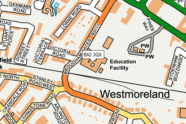 BA2 3QX map - OS OpenMap – Local (Ordnance Survey) BA2 3QX map - OS OpenMap – Local (Ordnance Survey)