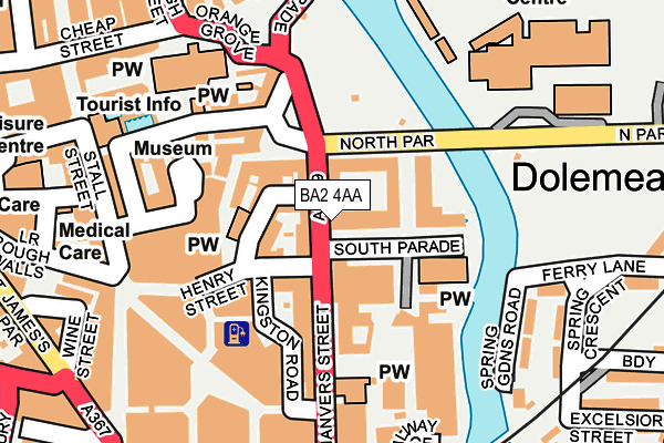 BA2 4AA map - OS OpenMap – Local (Ordnance Survey)