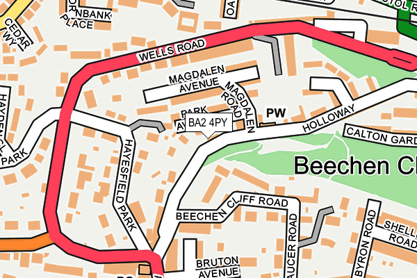 BA2 4PY map - OS OpenMap – Local (Ordnance Survey) BA2 4PY map - OS OpenMap – Local (Ordnance Survey)
