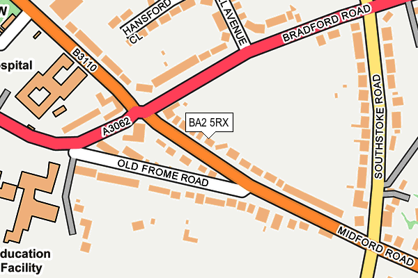 BA2 5RX map - OS OpenMap – Local (Ordnance Survey) BA2 5RX map - OS OpenMap – Local (Ordnance Survey)
